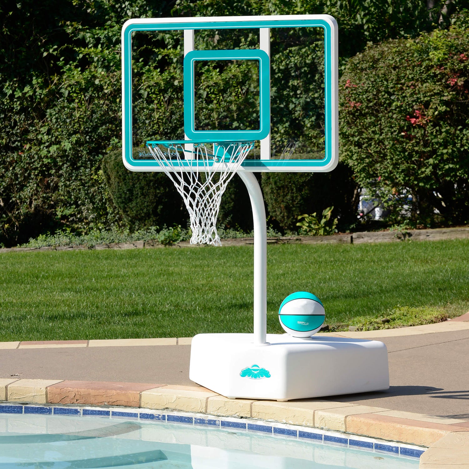 Splash & Shoot Clear Pool Basketball Hoop, Aqua (Fixed Height) - Image 2