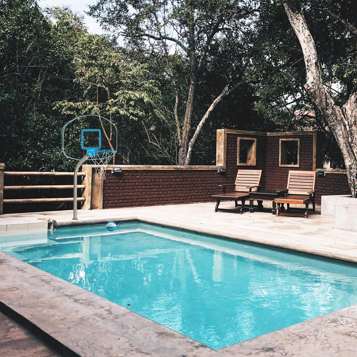 Clear Hoop Jr. Deck-Mounted Pool Basketball Hoop (1.90
