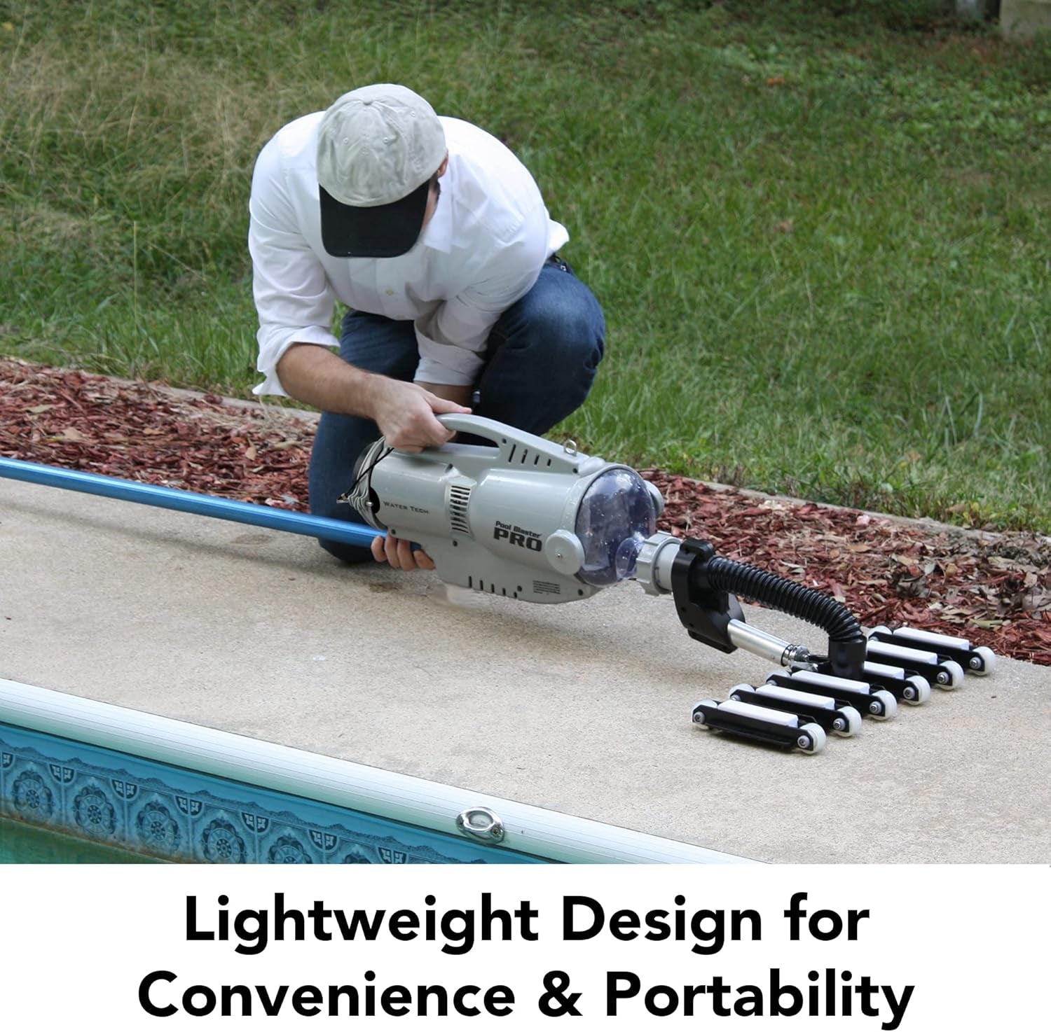 Pro 2000 Commercial Pool Vacuum - Cordless Rechargeable Hose-Free, up to 2 Hour Runtime, Sealed Battery and Two Vacuum Heads for Vinyl, Fiberglass, Concrete and Gunite In-Ground Pools