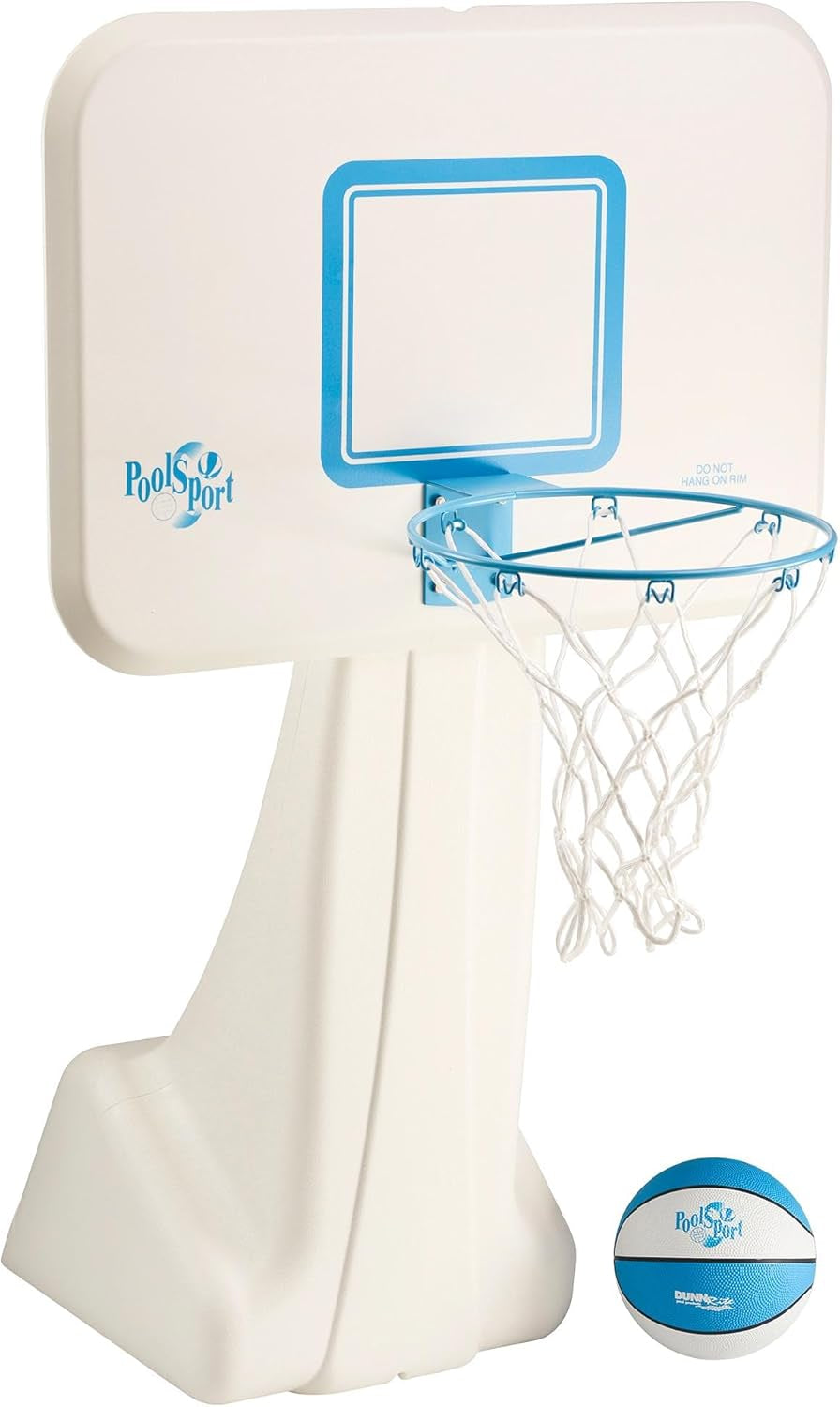 Dunn-Rite Poolsport Swimming Pool Basketball Hoop W/Ball, Base, & 13.5 Inch Stainless Steel Rim for Adults & Kids
