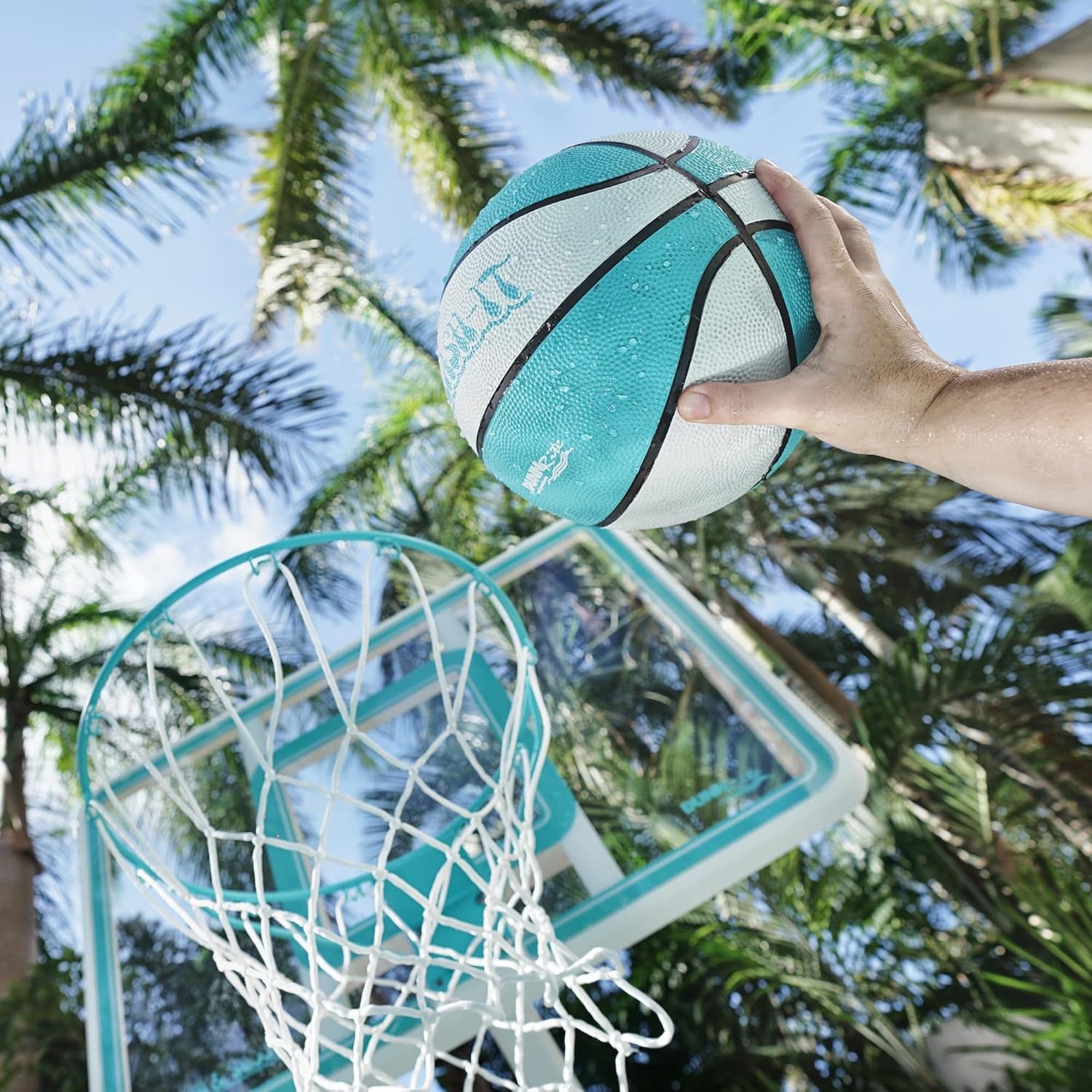 Dunn-Rite Products Deck Shoot Poolside Deck-Mounted Basketball Hoop Set, Choose White or Clear