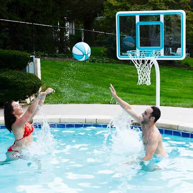 Dunn-Rite Products Deck Shoot Poolside Deck-Mounted Basketball Hoop Set, Choose White or Clear