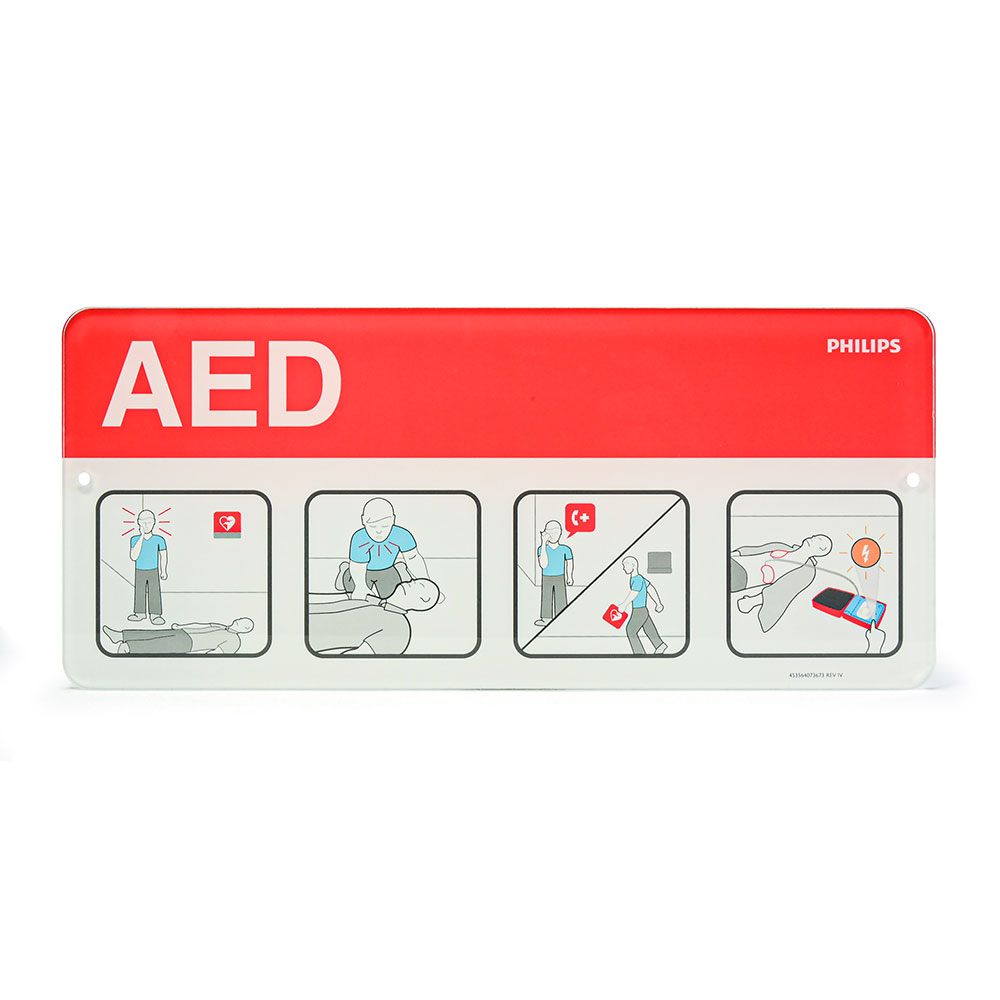 AED Awareness Placard, red