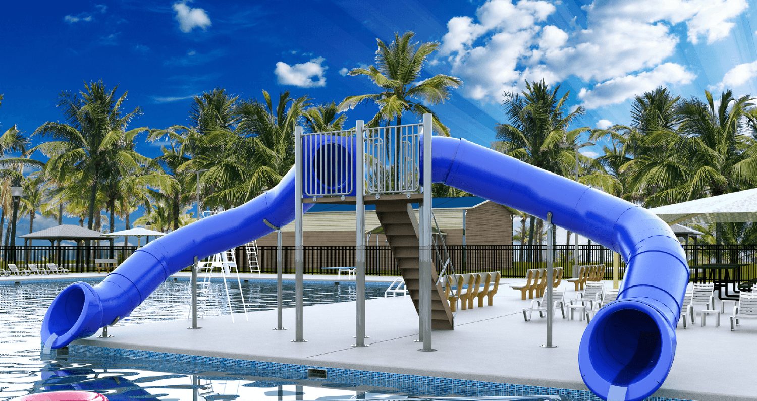 Double Flume Poolside Slide