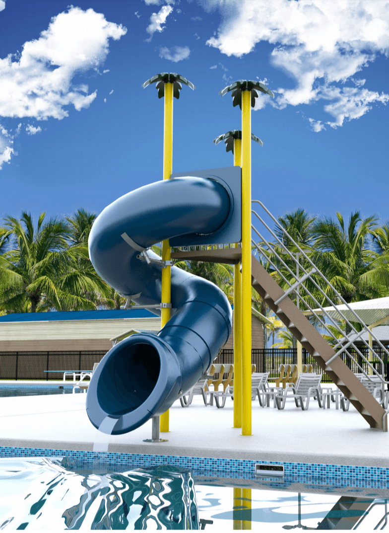 Single Flume Poolside Slides