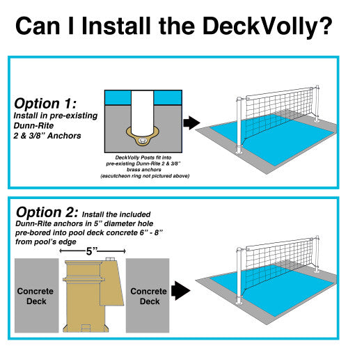 Deck Shoot Combo Deck-Mounted Pool Basketball & Volleyball Set, Clear (2 & 3/8