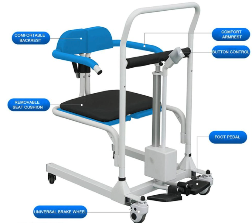 4-in-1 Electric Height Shower Commode Chair 2