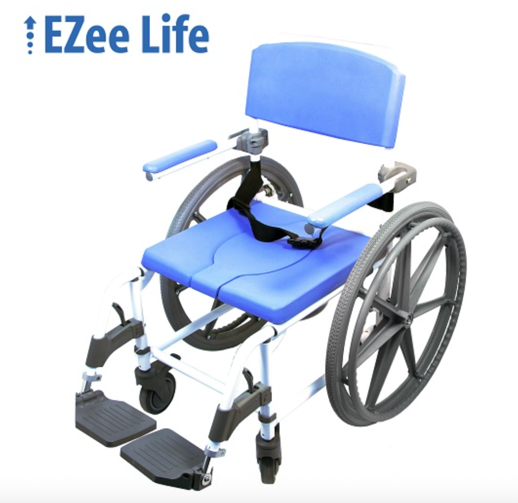 Rehab Shower Commode - Wheelchair Wheels from Aquamentor