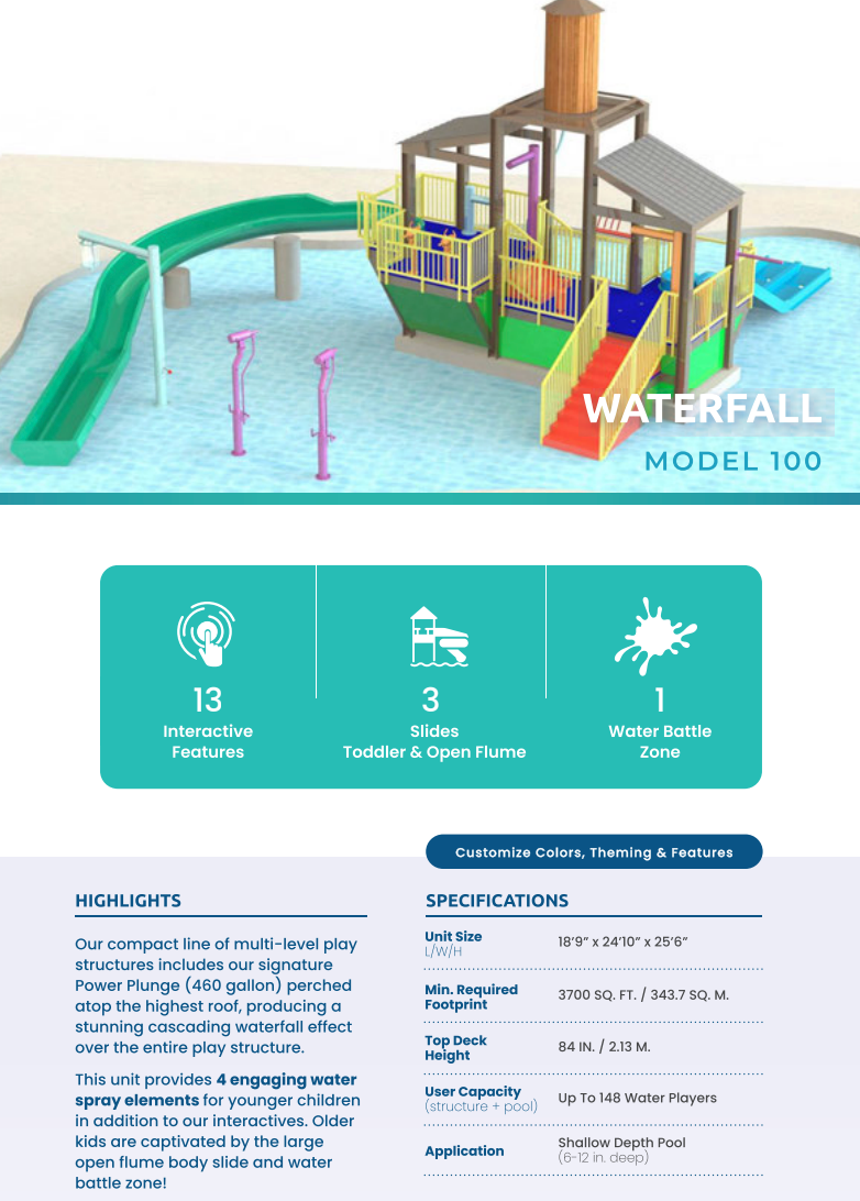 Waterfall Model 100 Interactive Play Structure — view 2