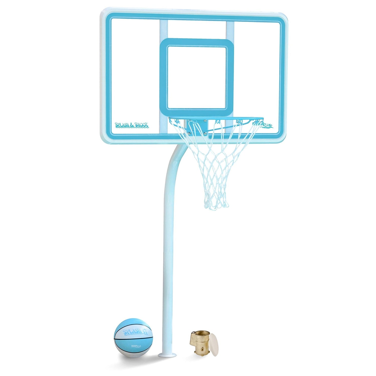 Deck Shoot Deck-Mounted Pool Basketball Hoop, Clear (2 & 3/8
