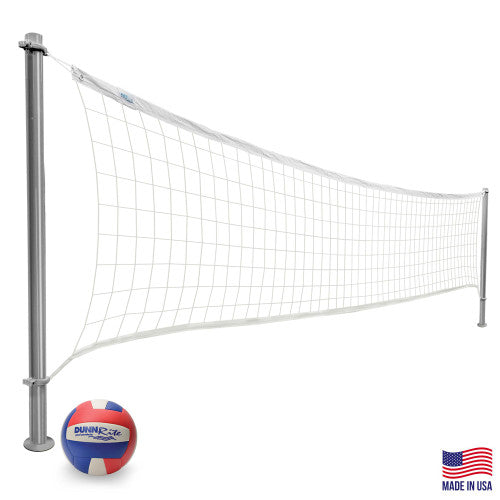 DeckVolly Deck-Mounted Pool Volleyball Net, White (1.90