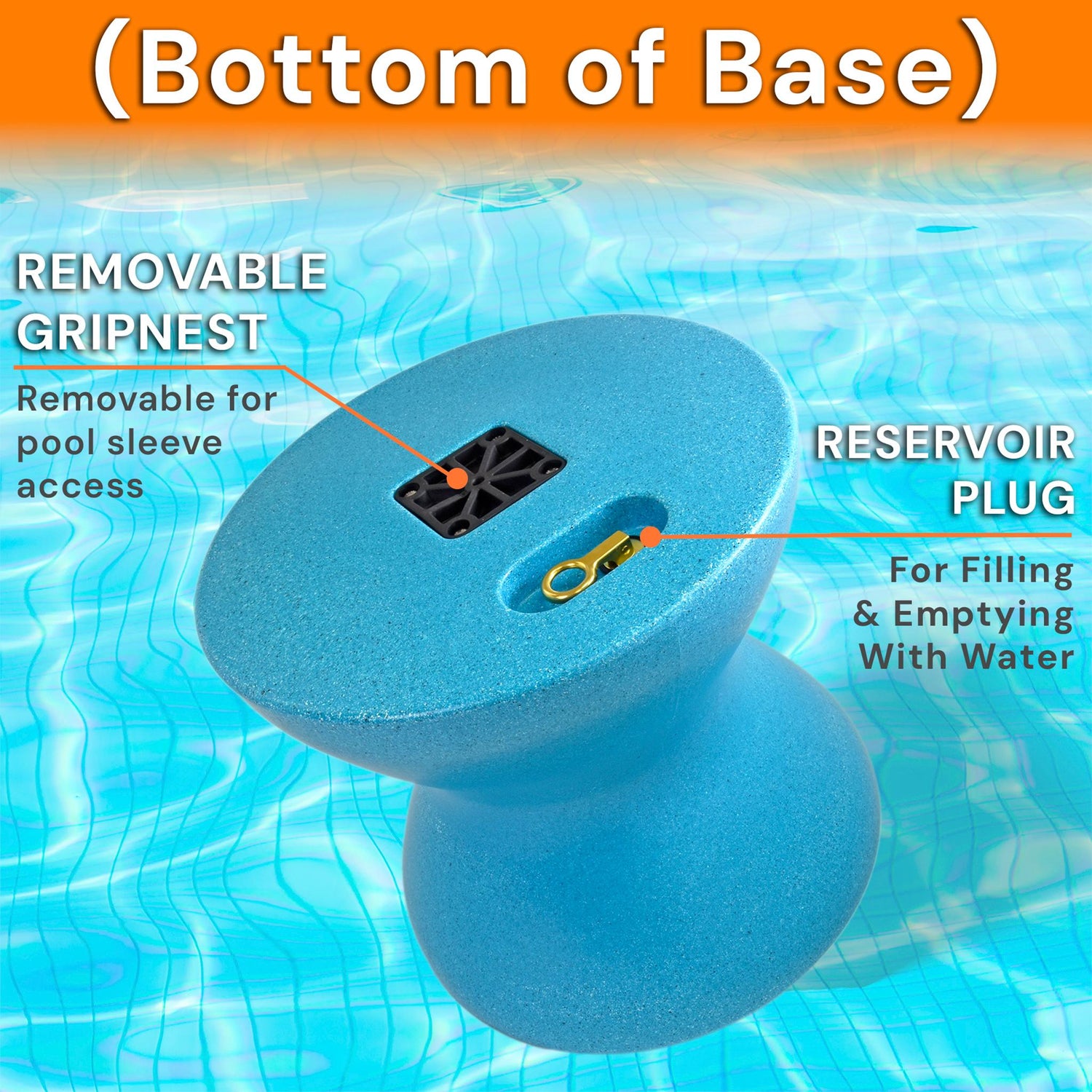 ShadeTable Water-Filled Pool, Patio & Dock Umbrella Table, Teal Granite - Image 7