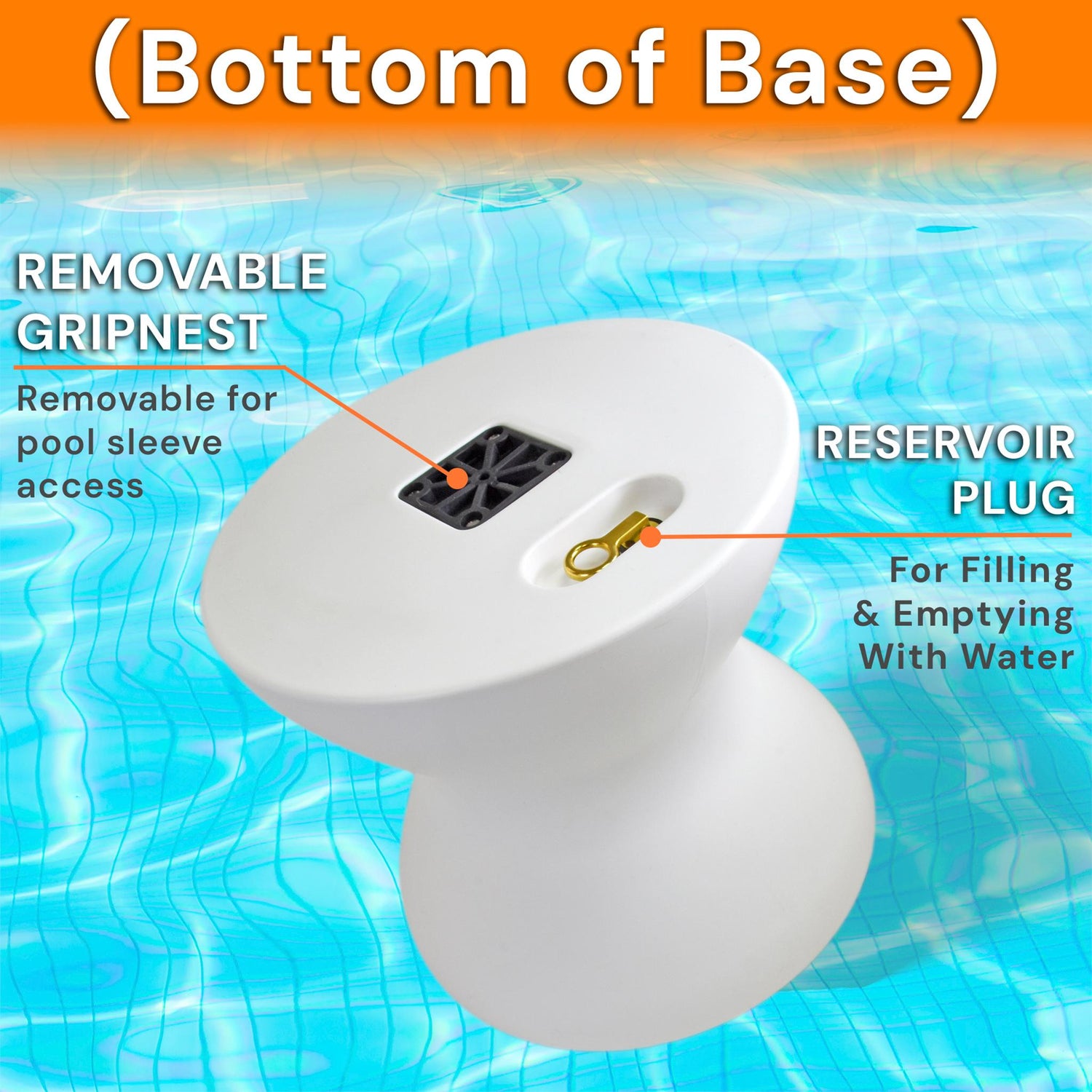 ShadeTable Water-Filled Pool, Patio & Dock Umbrella Table, White - Image 7