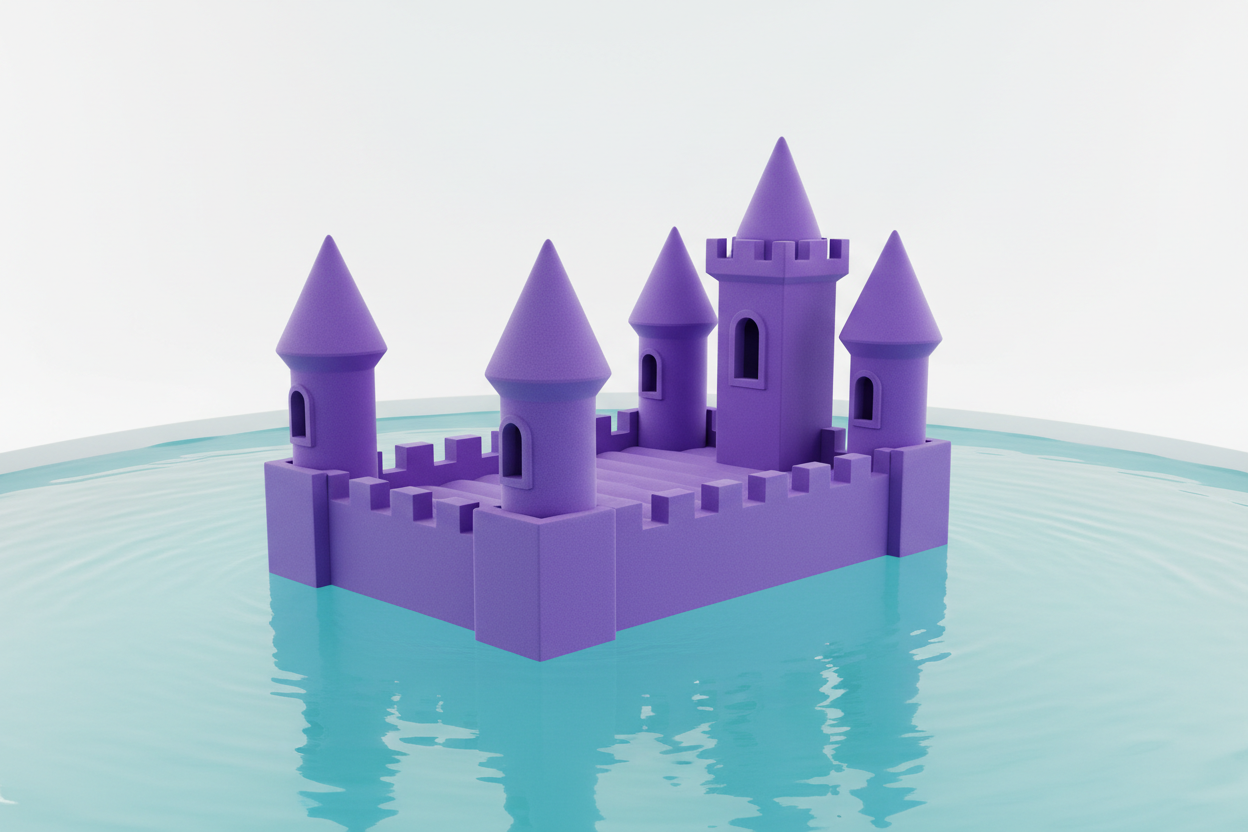 Poseidon’s Castle Foam Floating Mat – Made in the USA – Safe, Fun Pool Play for Kids