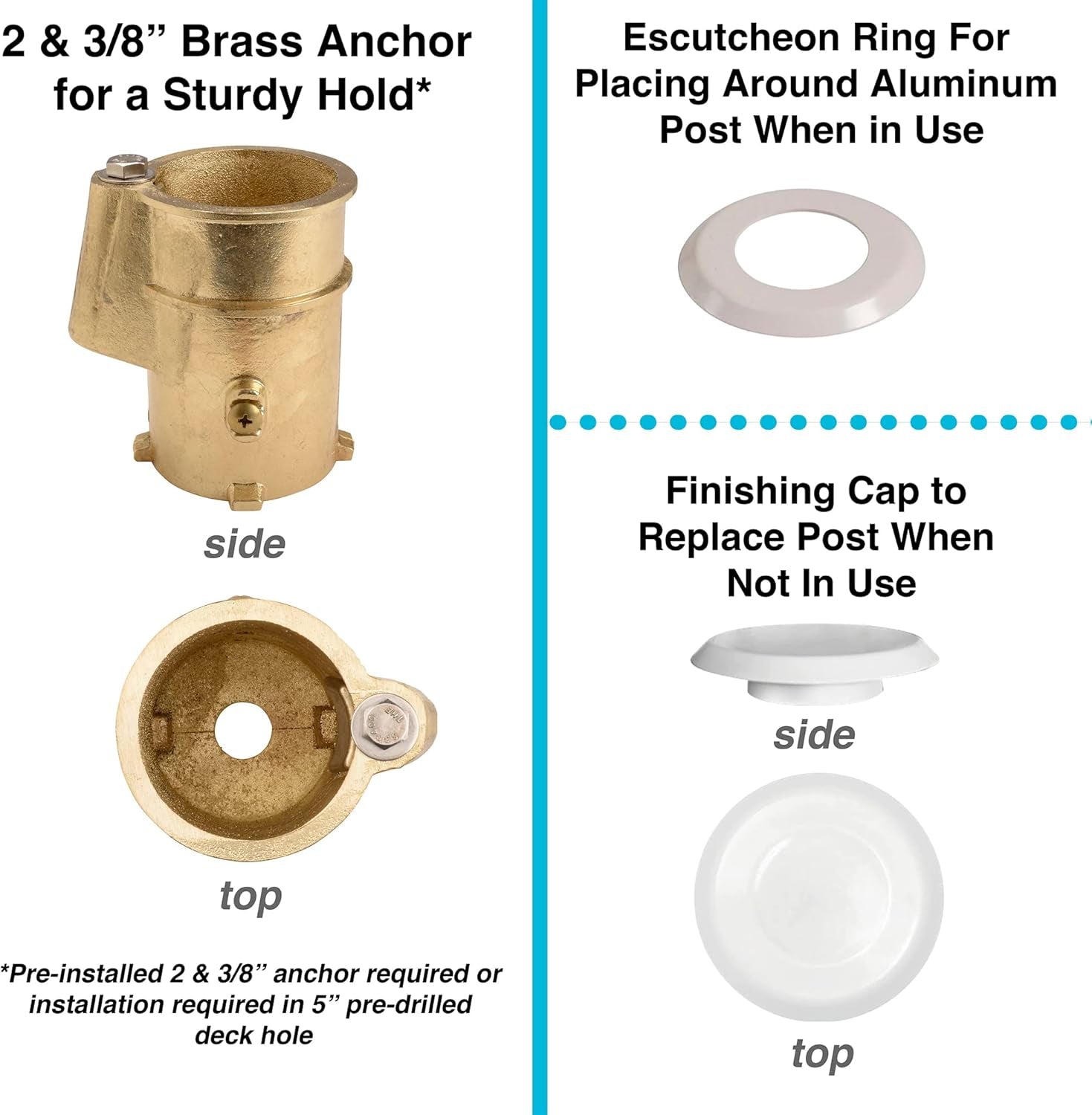 Dunn-Rite Products Deck Shoot Poolside Deck-Mounted Basketball Hoop Set, Choose White or Clear