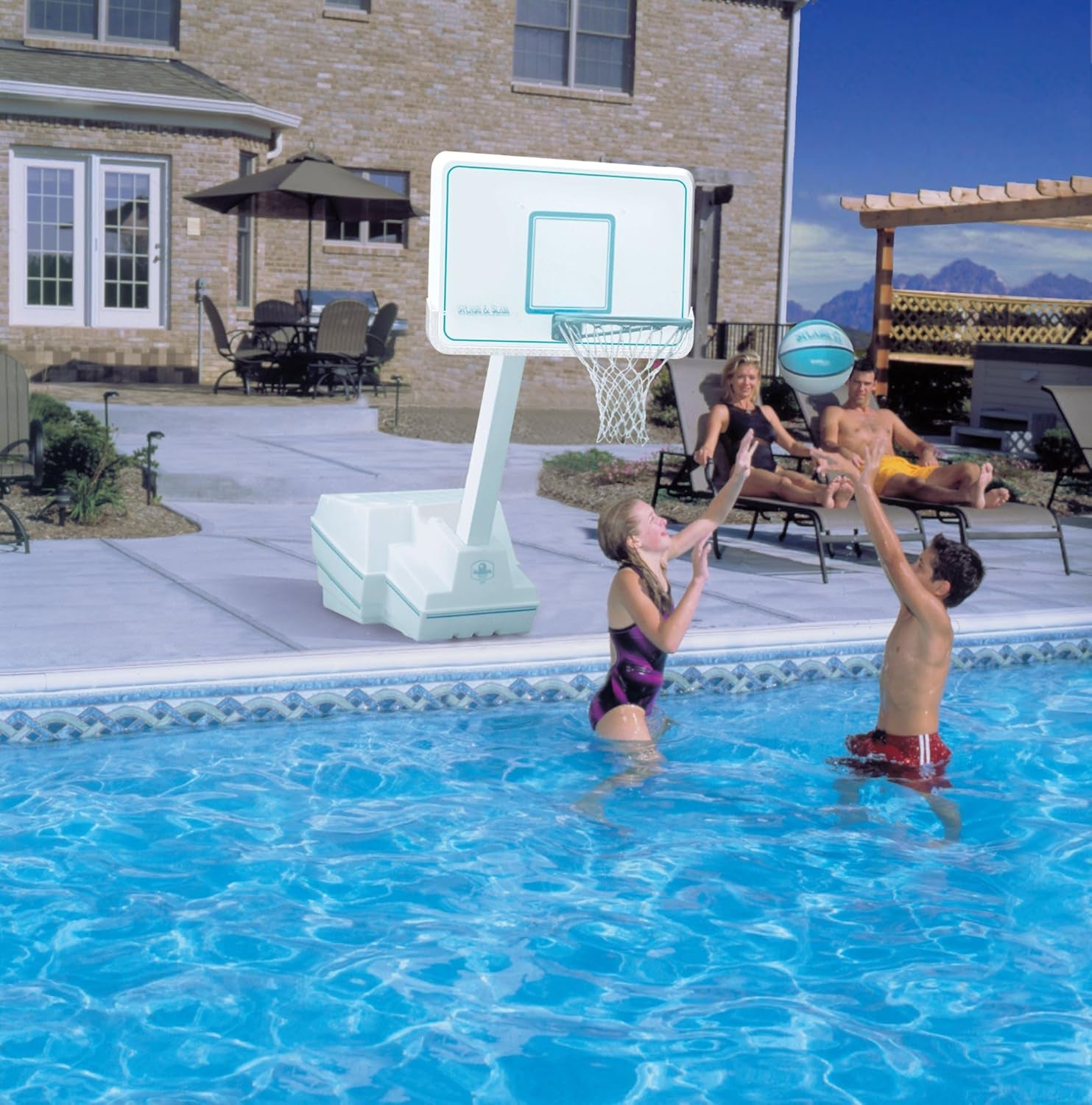 Products Splash and Slam Portable Swimming Pool Basketball Game Set