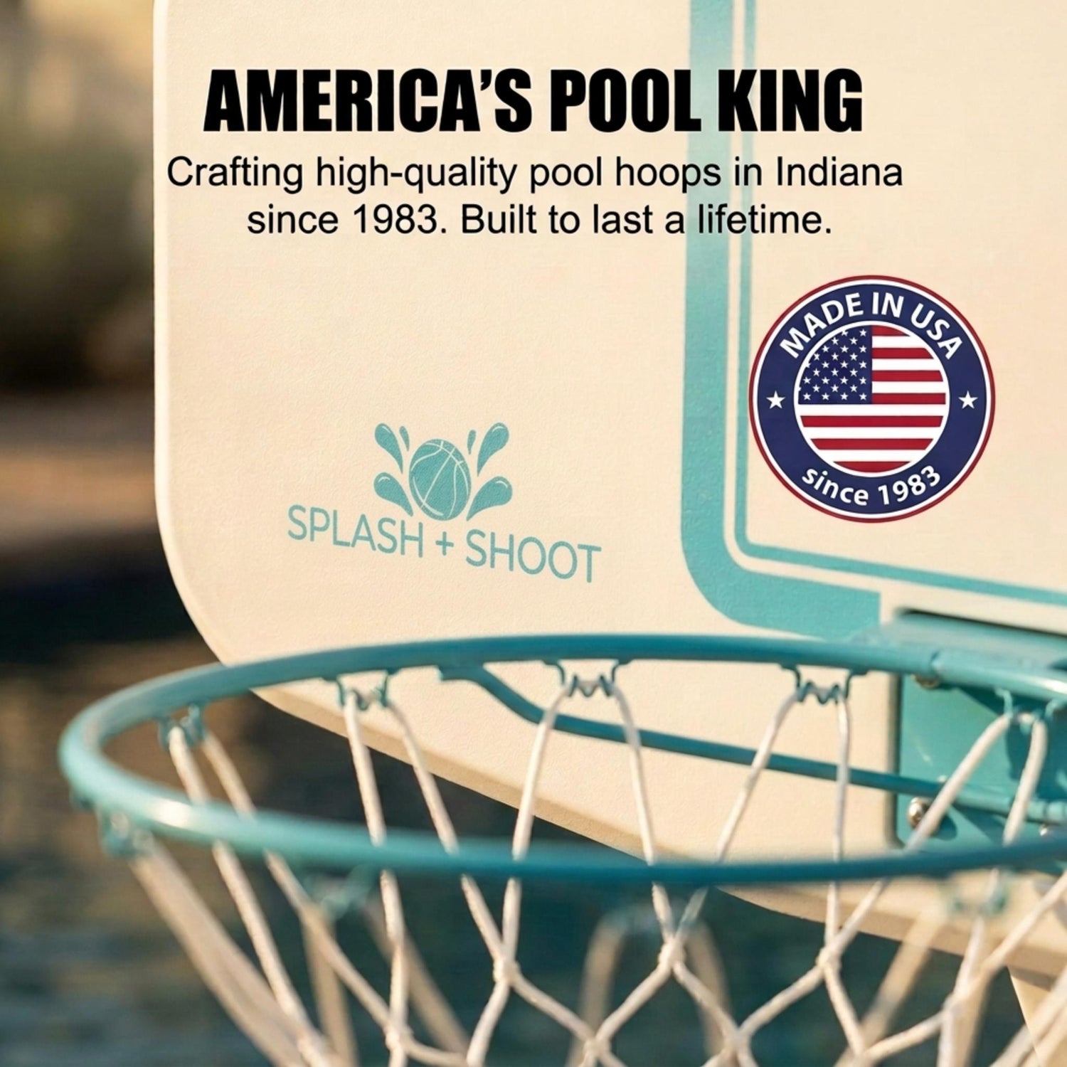 Splash & Shoot White Pool Basketball Hoop, Aqua - Image 4