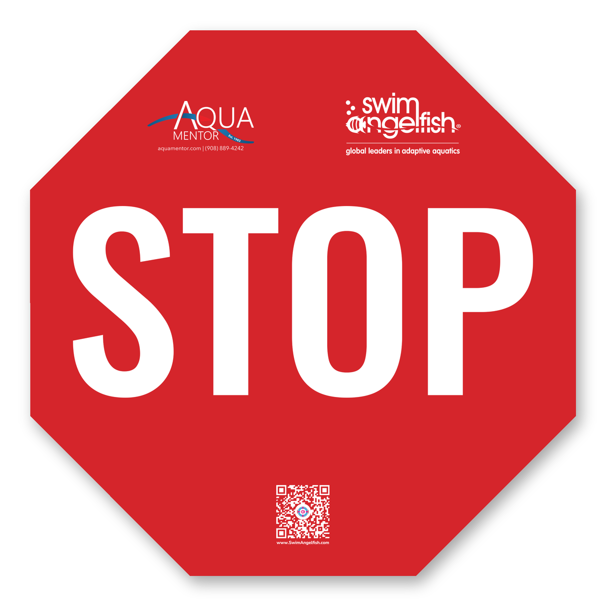 Foam STOP Sign for Water Safety by Swim Angelfish