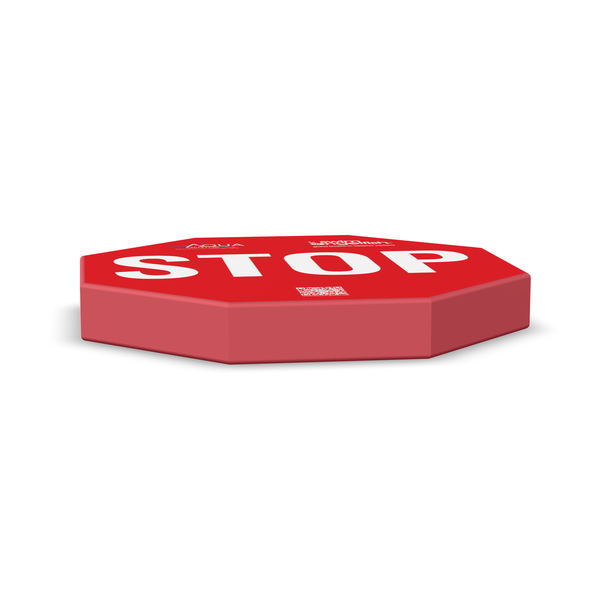 Foam STOP Sign by Swim Angelfish, 1.5 inch foam edge view
