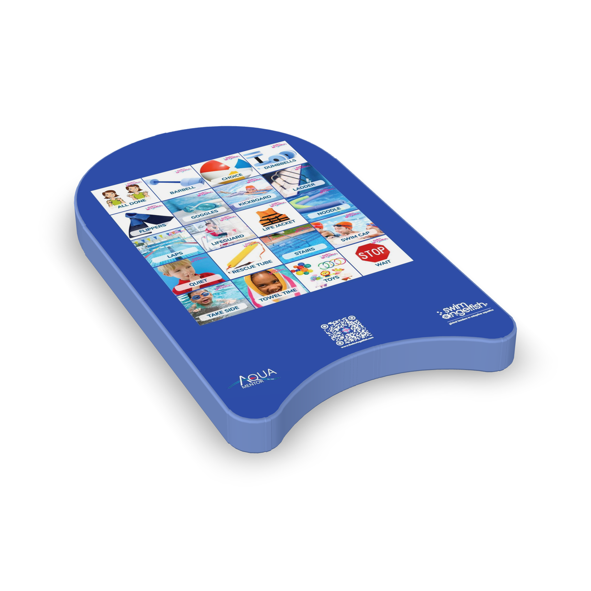 Foam Kickboard with Visual Communication Cues by Swim Angelfish, studio view side 2