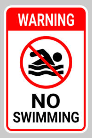 No Swimming Signs