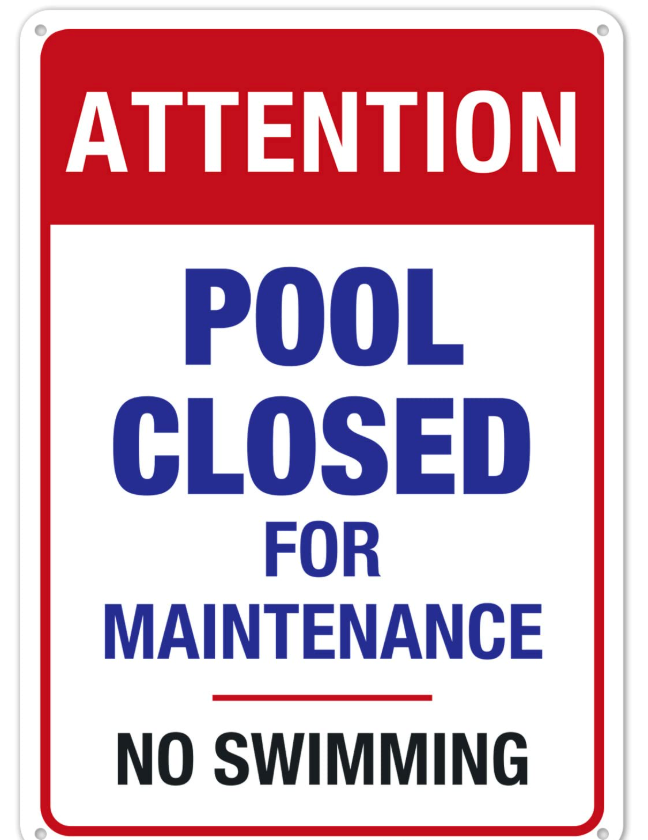 Pool Open and Closed Signs