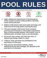 ALASKA Pool Rules Sign - 18 AAC 30.546 (Hygiene requirements / signage) + 18 AAC 30.515(f)-(h).