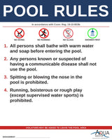 CONNECTICUT Pool Rules Sign - Conn. Agencies Regs. 19-13-B33b