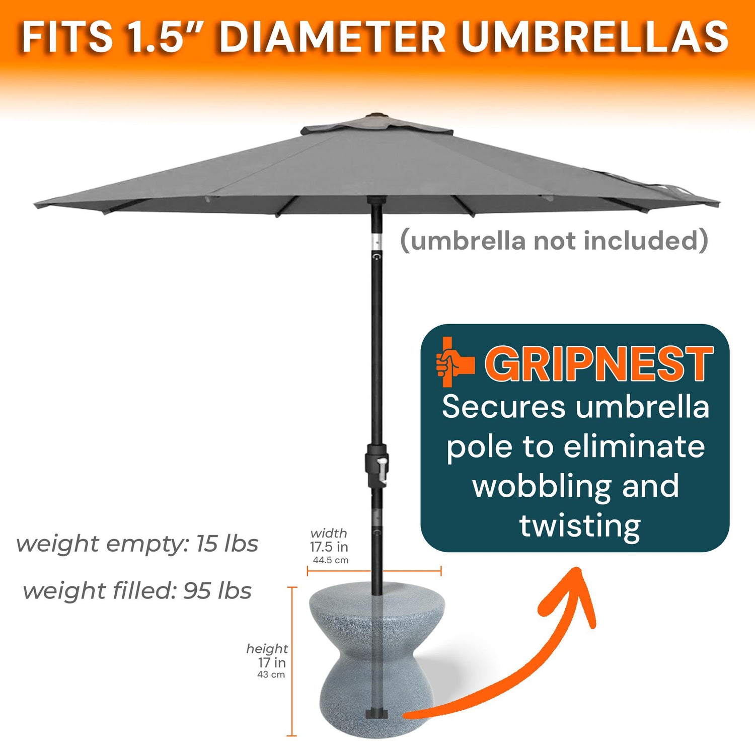 ShadeTable Water-Filled Pool, Patio & Dock Umbrella Table, Granite - Image 5