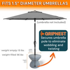 ShadeTable Water-Filled Pool, Patio & Dock Umbrella Table, Granite - Image 5