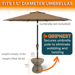 ShadeTable Water-Filled Pool, Patio & Dock Umbrella Table, Sandstone - Image 7