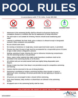 ILLINOIS Pool Rules Sign - 77 Ill. Adm. Code 820.360 Patron Regulations