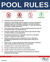 KENTUCKY Pool Rules Sign - 902 KAR 10:120 §12 + 902 KAR 10:125 §2(6)