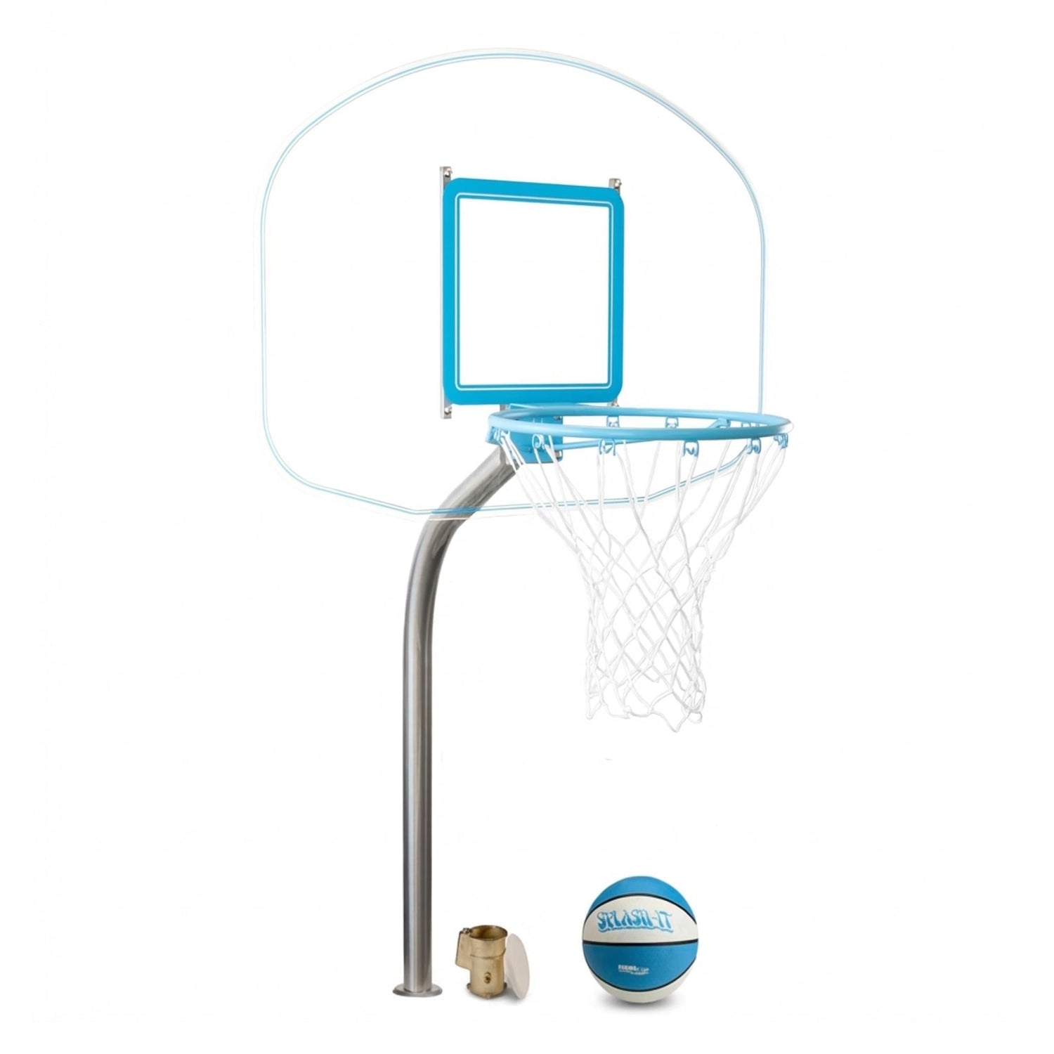 Regulation Clear Hoop Deck-Mounted Pool Basketball Hoop, Clear  (2 & 3/8