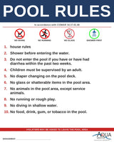 MARYLAND Pool Rules Sign - COMAR 10.17.01.40 Public Pool and Spa Safety