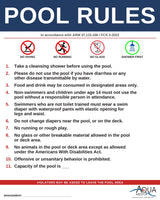 MONTANA Pool Rules Sign - ARM 37.115.106 / Circular FCS 3-2022 Ch. 8 Safety Signs