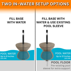 ShadeTable Water-Filled Pool, Patio & Dock Umbrella Table, Sandstone - Image 6