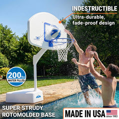 Splash & Shoot White Pool Basketball Hoop, Blue - Image 2