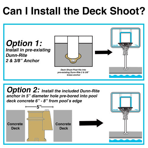 Deck Shoot Combo Deck-Mounted Pool Basketball & Volleyball Set, Clear (2 & 3/8