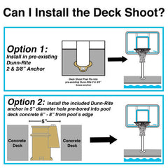 Deck Shoot Combo Deck-Mounted Pool Basketball & Volleyball Set, Clear (2 & 3/8" Posts with Anchors Included) - Image 7