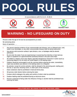 NEW JERSEY Pool Rules Sign - N.J.A.C. 8:26 Public Recreational Bathing