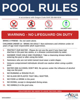 Oregon Pool Rules Sign - OAR 333-060-0215 compliant