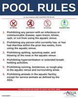 RHODE ISLAND Pool Rules Sign - 216-RICR-50-05-4.6 Aquatic Facilities
