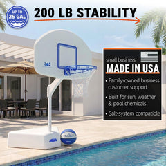 Splash & Shoot White Pool Basketball Hoop, Blue - Image 3