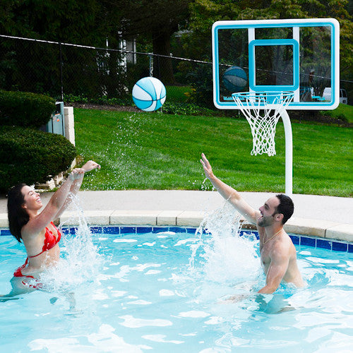 Deck Shoot Combo Deck-Mounted Pool Basketball & Volleyball Set, Clear (2 & 3/8