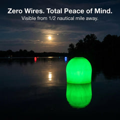 Solar Powered Self-Illuminating Buoy With Light Engine - 20" -  Green - Image 3