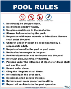 Arizona Pool Rules With Graphic Sign - 24 x 30 Inches