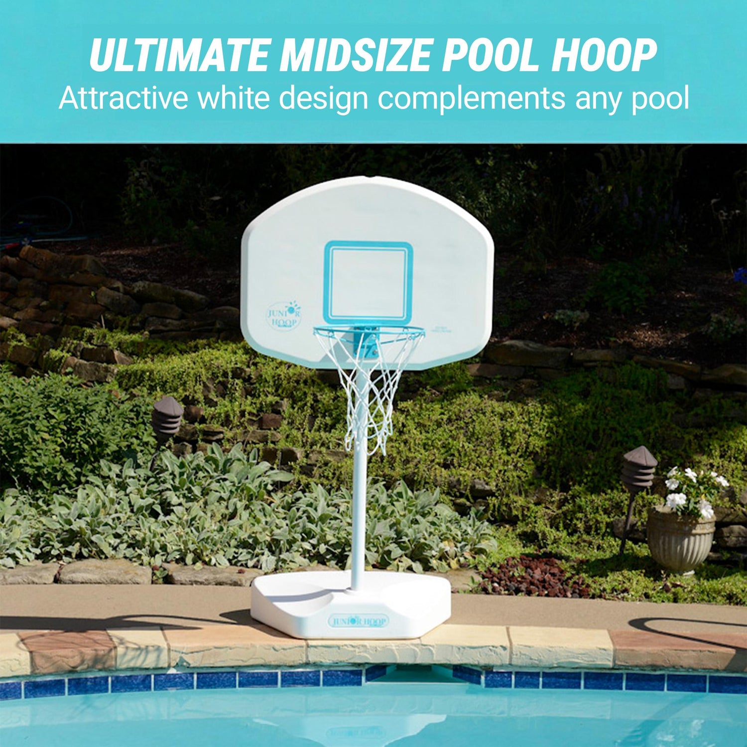 Junior Hoop Pool Basketball Hoop, White - Image 3