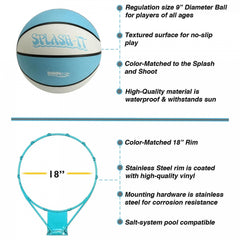 Splash & Slam Pool Basketball Hoop with Break Away System, White - Image 6