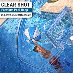 Clear Shot Pool Pool Basketball Hoop, White - Image 2